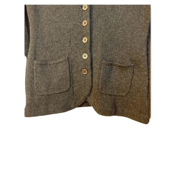 CAbi charcoal gray collared cardigan with front pockets cotton blend size medium - Picture 4 of 7